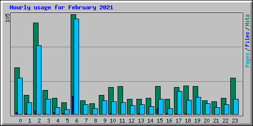 Hourly usage for February 2021